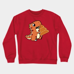 Dinosaur Eating Christmas Cake Crewneck Sweatshirt